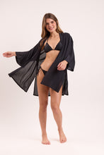 Cargar imagen en el visor de la galería, Image 11: Rio De Sol Vêtement De Plage Black Kimono
