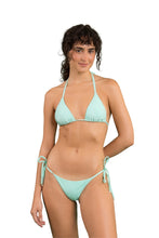 Cargar imagen en el visor de la galería, Model Front: Rio De Sol Bas Bottom Malibu-Menta Cheeky-Tie
