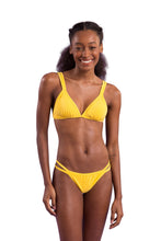 Cargar imagen en el visor de la galería, Model Front: Rio De Sol Bas Bottom Malibu-Yellow Mini-Duo
