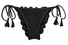 Cargar imagen en el visor de la galería, Product Front: Rio De Sol Bas Bottom Shimmer-Black Frufru

