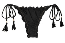 Cargar imagen en el visor de la galería, Product Front: Rio De Sol Bas Bottom Shimmer-Black Frufru-Fio
