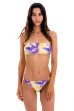 Cargar imagen en el visor de la galería, Model Front: Rio De Sol Bas Bottom Tiedye-Purple Fio
