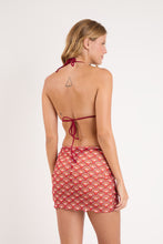 Cargar imagen en el visor de la galería, Model Back: Rio De Sol Jupe De Page Floral-Scales Mini Skirt Ruched

