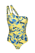 Cargar imagen en el visor de la galería, Product Front: Rio De Sol Une Pièce Lemon Flower One Shoulder
