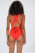 Cargar imagen en el visor de la galería, Model Back: Rio De Sol Une Pièce Rouge Marina
