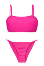 Cargar imagen en el visor de la galería, Product Front: Rio De Sol Ensemble Set Amaranto Bandeau-Reto Cheeky-Fixa
