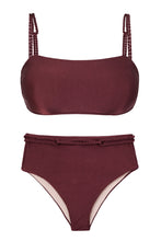 Cargar imagen en el visor de la galería, Product Front: Rio De Sol Ensemble Set Barolo Bandeau-Reto Hotpants
