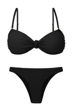 Cargar imagen en el visor de la galería, Product Front: Rio De Sol Ensemble Set Bora-Black Bandeau-Joy Leblon
