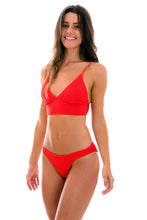 Cargar imagen en el visor de la galería, Model Front: Rio De Sol Ensemble Set Cotele-Tomate Tri-Tank Comfy
