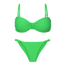 Cargar imagen en el visor de la galería, Product Front: Rio De Sol Ensemble Set Dots-Energy Bandeau-Crispy Cheeky-Crispy
