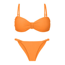 Cargar imagen en el visor de la galería, Product Front: Rio De Sol Ensemble Set Dots-Mango Bandeau-Crispy Cheeky-Crispy
