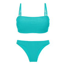 Cargar imagen en el visor de la galería, Product Front: Rio De Sol Ensemble Set Malibu-Atol Bandeau-Reto Essential
