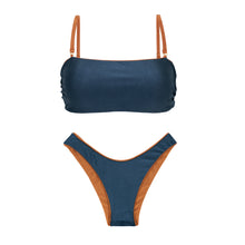 Cargar imagen en el visor de la galería, Product Back: Rio De Sol Ensemble Set Nocciola Bandeau-Reto High-Leg
