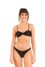 Cargar imagen en el visor de la galería, Model Front: Rio De Sol Ensemble Set Shimmer-Black Bandeau-Joy Essential
