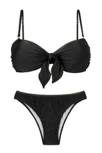 Cargar imagen en el visor de la galería, Product Front: Rio De Sol Ensemble Set Shimmer-Black Bandeau-No Essential
