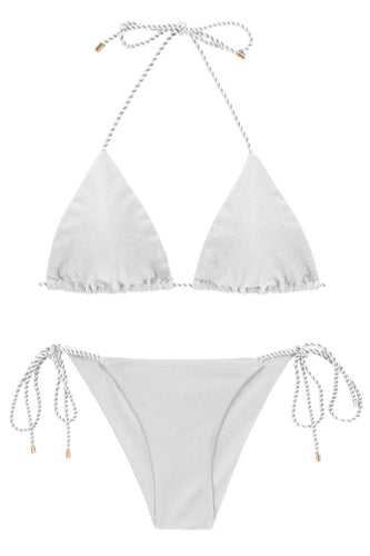 Product Front: Rio De Sol Ensemble Set Shimmer-White Tri-Inv Cheeky-Tie