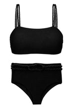 Cargar imagen en el visor de la galería, Product Front: Rio De Sol Ensemble Set St-Tpz-Black Reto Hotpant-High
