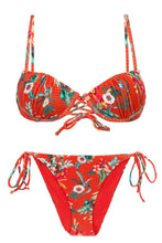 Cargar imagen en el visor de la galería, Product Front: Rio De Sol Ensemble Set Wildflowers Balconet-Pushup Ibiza-Comfy
