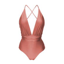 Cargar imagen en el visor de la galería, Product Front: Rio De Sol Une Pièce Shimmer-Copper New Vegas
