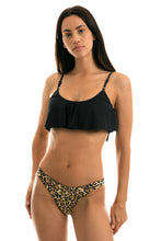 Cargar imagen en el visor de la galería, Model Front: Rio De Sol Haut Top Leopardo Black Babado
