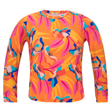 Cargar imagen en el visor de la galería, Product Front: Rio De Sol Haut Top Orange-Bloom Rash-Guard
