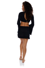 Load image into Gallery viewer, Ruffle Sarong Mini Skirt Black
