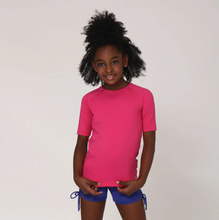 Cargar imagen en el visor de la galería, Model Front: Uv Line T-Shirt Camiseta Kids Uvpro Mc Pink Upf50+
