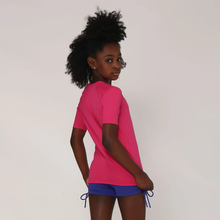 Cargar imagen en el visor de la galería, Model Back: Uv Line T-Shirt Camiseta Kids Uvpro Mc Pink Upf50+
