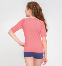 Cargar imagen en el visor de la galería, Model Back: Uv Line T-Shirt Kids Fpu50+ Uvpro Short Sleeve T-Shirt Coral Uv
