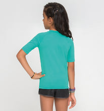 Cargar imagen en el visor de la galería, Model Back: Uv Line T-Shirt Kids Fpu50+ Uvpro Short Sleeve T-Shirt Mint Green Uv
