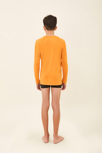 Model Back: Uv Line T-Shirt Kids Longsleeve Uvpro Laranja