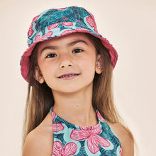 Cargar imagen en el visor de la galería, Model Front: Uv Line Bob Napoli Kids Hibiscus Upf50+
