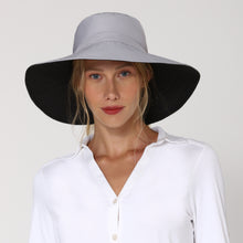 Cargar imagen en el visor de la galería, Model Front: Uv Line Chapeau Souple/Capeline San Diego Cinza Preto Upf50+
