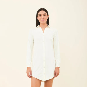 Model Front: Uv Line Vêtement De Plage Shirtdress Copenhagen Offwhite Upf50+