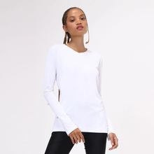 Cargar imagen en el visor de la galería, Model Front: Uv Line Fitness Haut Sport Fit Branco Fem
