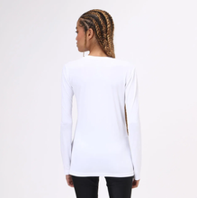Cargar imagen en el visor de la galería, Model Back: Uv Line Fitness Haut Sport Fit Branco Fem
