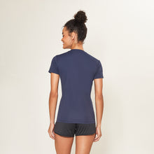 Cargar imagen en el visor de la galería, Model Back: Uv Line Fitness Haut Sport Fit Fem Marinho Upf50+
