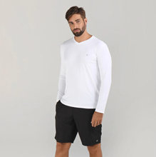 Cargar imagen en el visor de la galería, Model Front: Uv Line Fitness Haut Sport Fit Ml Branco Msc
