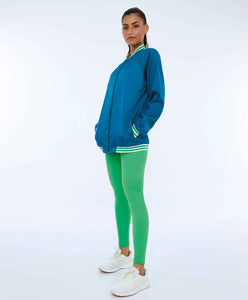 Jaqueta Aerofit Bomber Com Punhos Verde Deep Lagoon