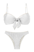 Cargar imagen en el visor de la galería, Set Shimmer-White Bandeau-Knot Essential
