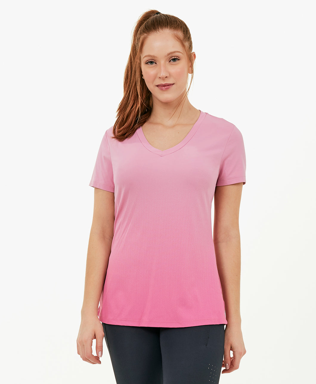 Skin Fit T-Shirt Degrade Rosa Mauve