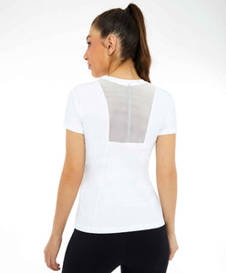 Recortes Com Refletivos Branco Optico Skin Fit T-Shirt