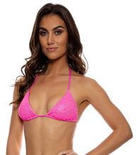 Cargar imagen en el visor de la galería, Top Wavy Ruched Bella Metallic Hot Pink
