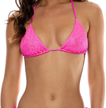 Cargar imagen en el visor de la galería, Top Wavy Ruched Bella Metallic Hot Pink
