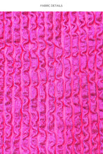 Cargar imagen en el visor de la galería, Top Wavy Ruched Bella Metallic Hot Pink
