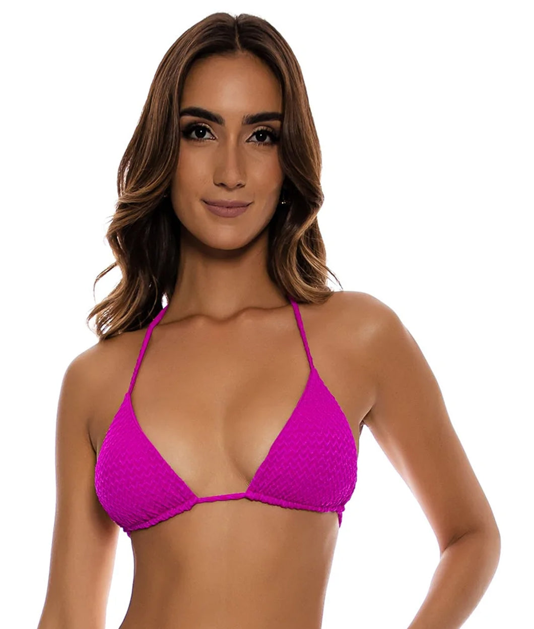 Top Wavy Ruched Capri Fuchsia